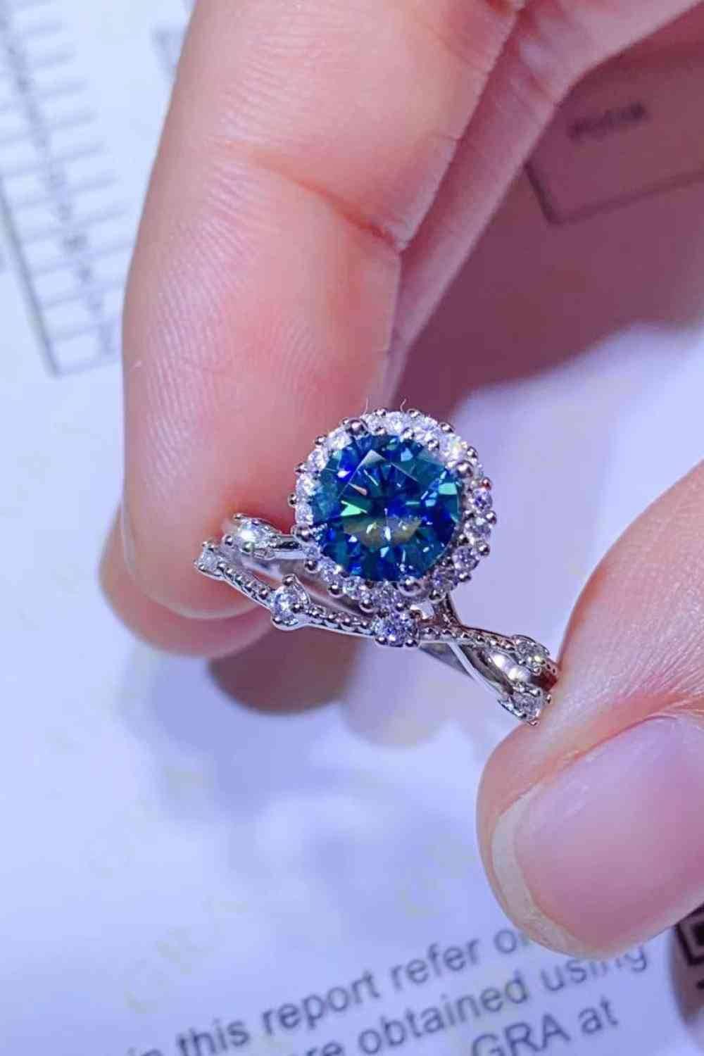1 Carat Moissanite 925 Sterling Silver Ring - Clothes For Her Online Store