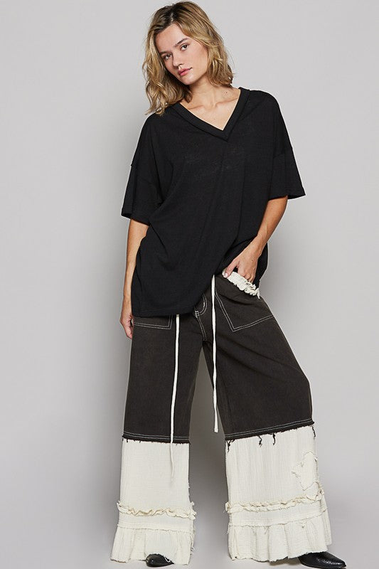 POL V-Neck Half Sleeve T-Shirt - Clothes For Her Online Store