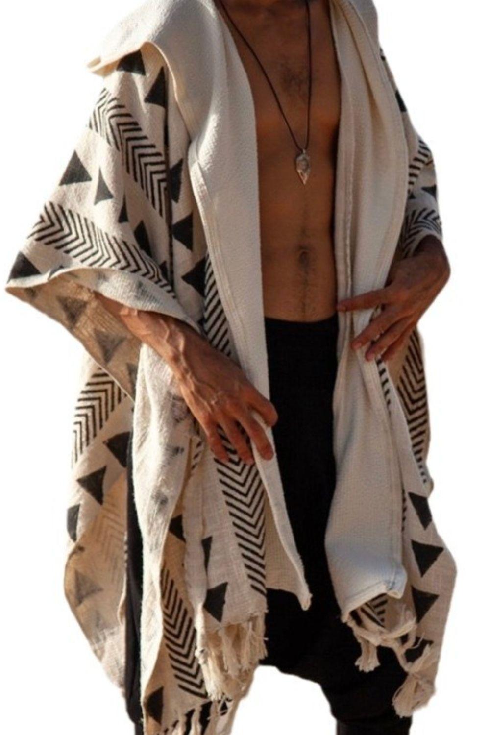 Men's Open Front Printed Cover-Up - Clothes For Her Online Store