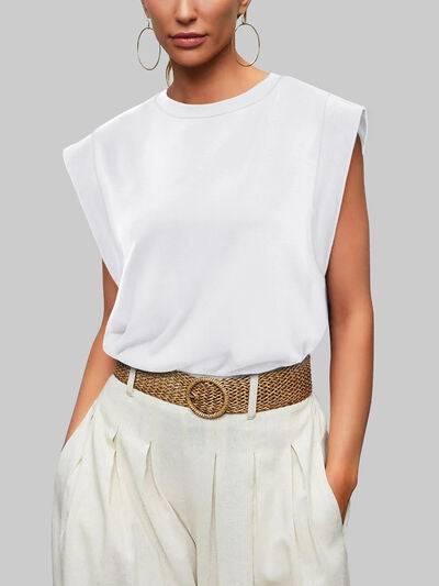 Florira Round Neck Cap Sleeve T-Shirt