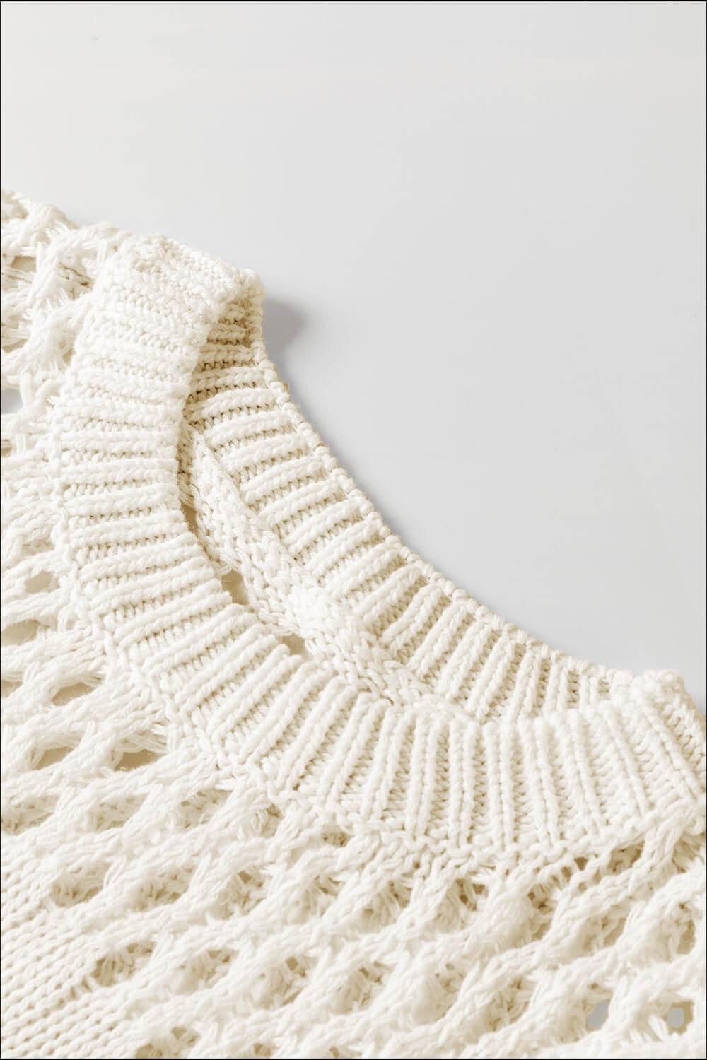 Pointelle Knit Puff Sleeve Sweater