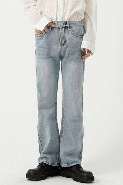 Mid Rise Jeans with Pockets - Clothes For Her Online Store