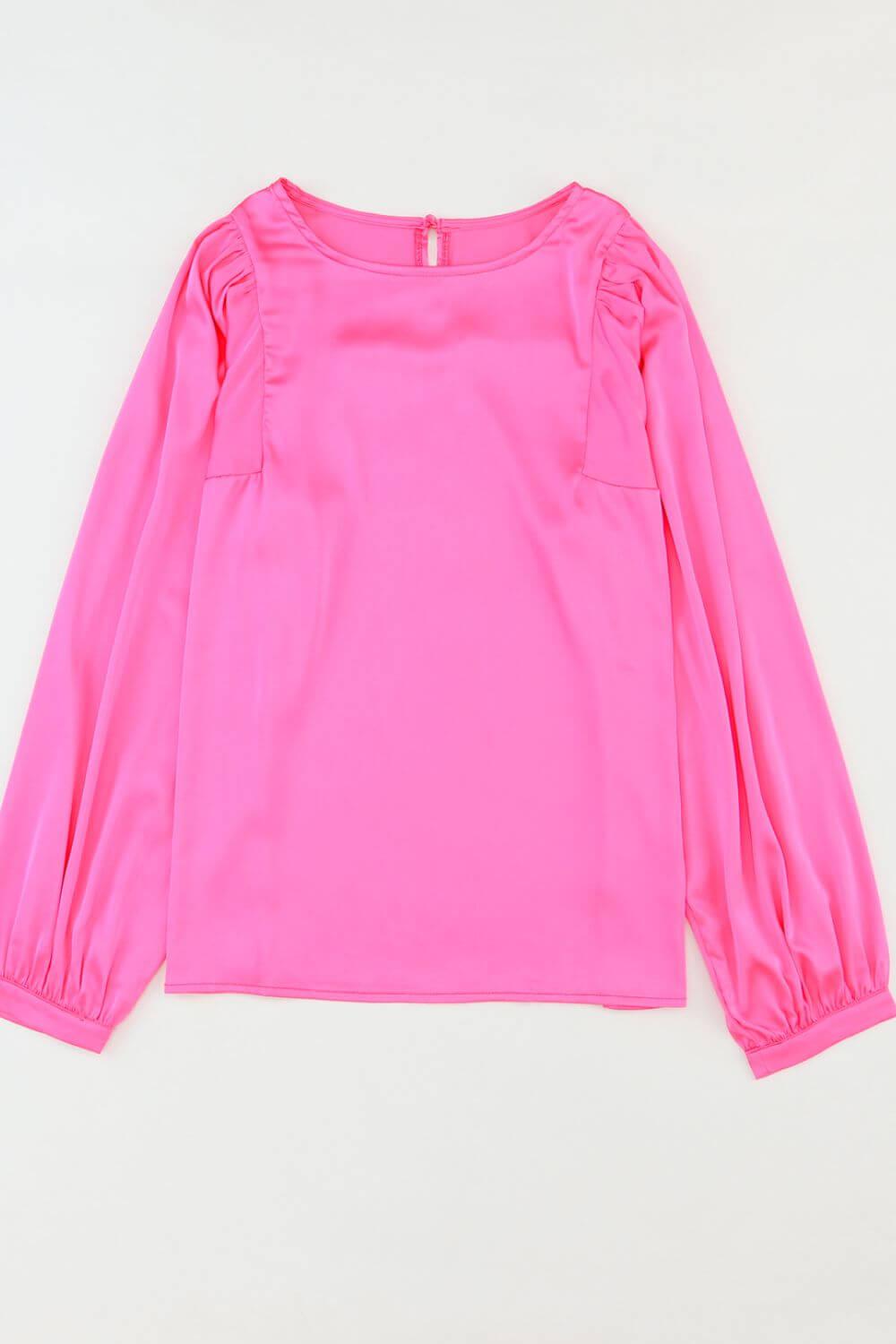 Round Neck Long Sleeve Blouse