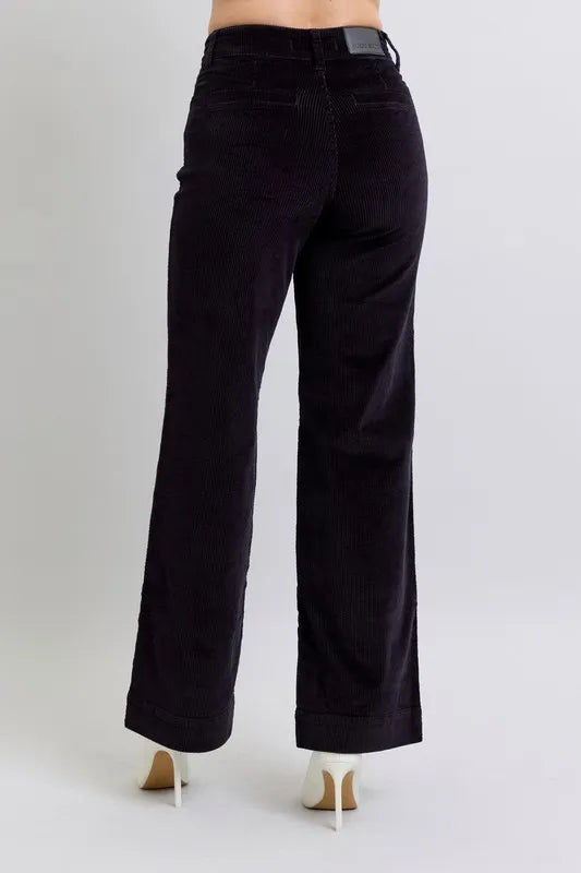Judy Blue Full Size High Waist Corduroy Trouser Wide Plus Size