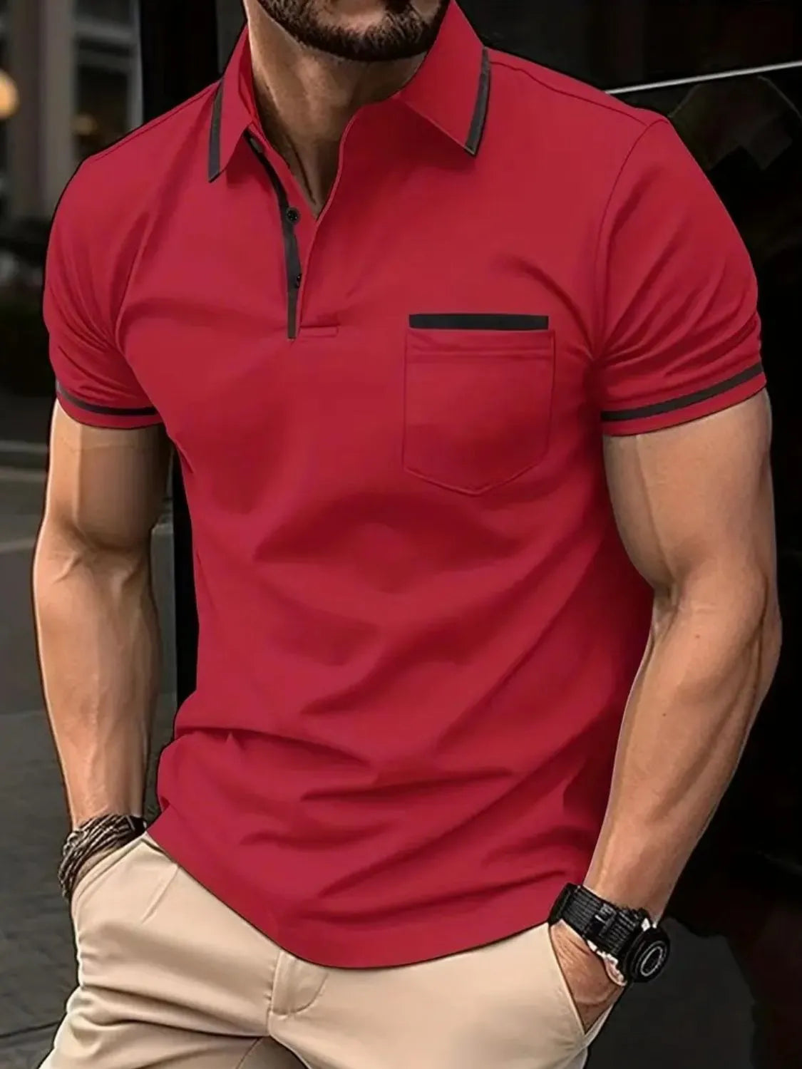 Men's Full Size Collared Neck Short Sleeve Polo Plus Size
