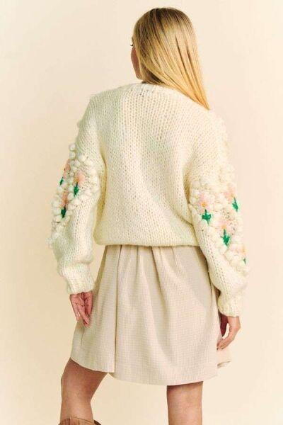 Davi & Dani Floral Pattern Button Down Cardigan - Clothes For Her Online Store