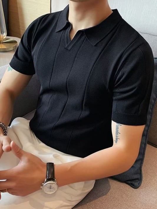 Men's Plus Size Collared Neck Short Sleeve Polo - Clothes For Her Online Store