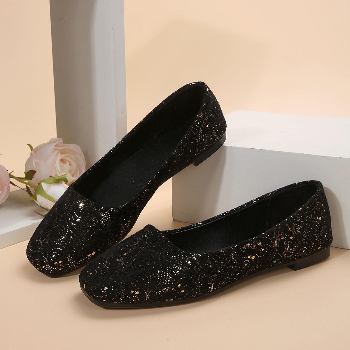 Square Toe Flat Slip-Ons - Clothes For Her Online Store