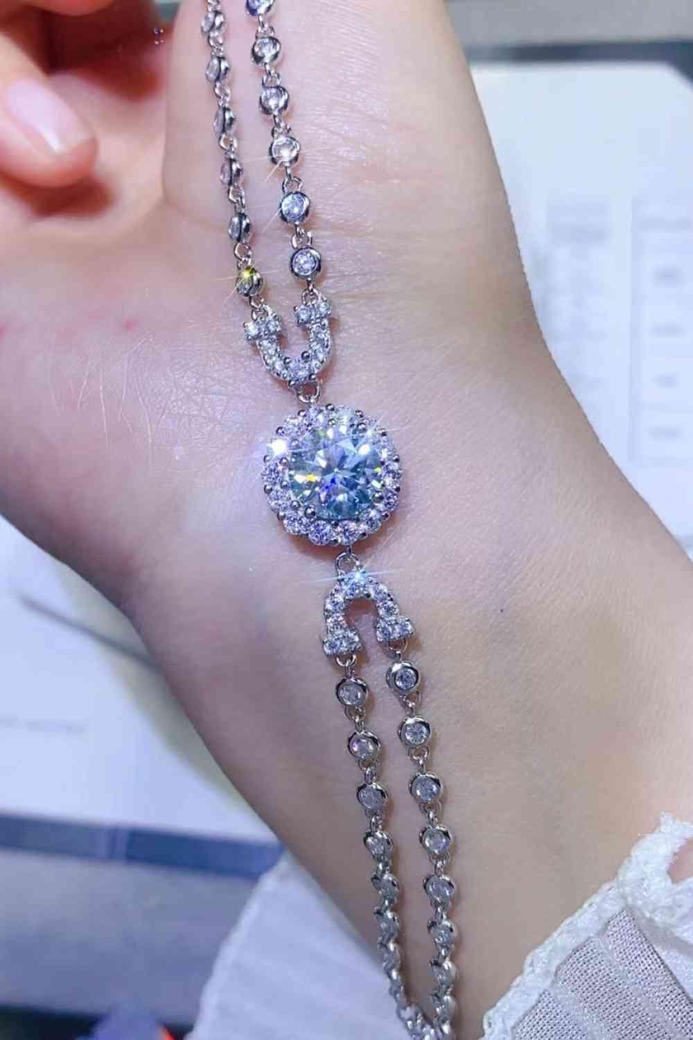 2 Carat Moissanite Double-Layered Bracelet - Clothes For Her Online Store
