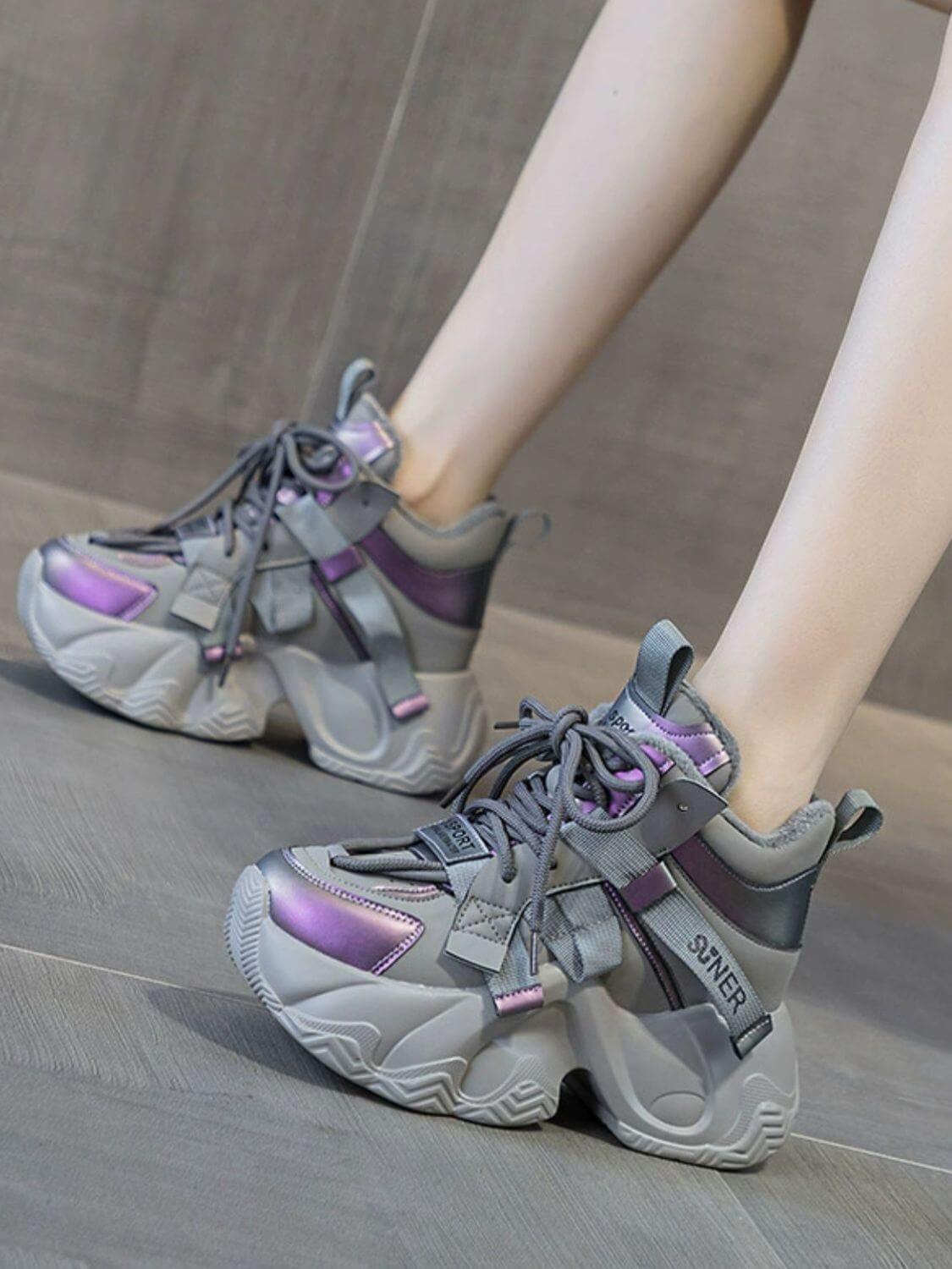 Chunky Platform Lace Up Sneakers