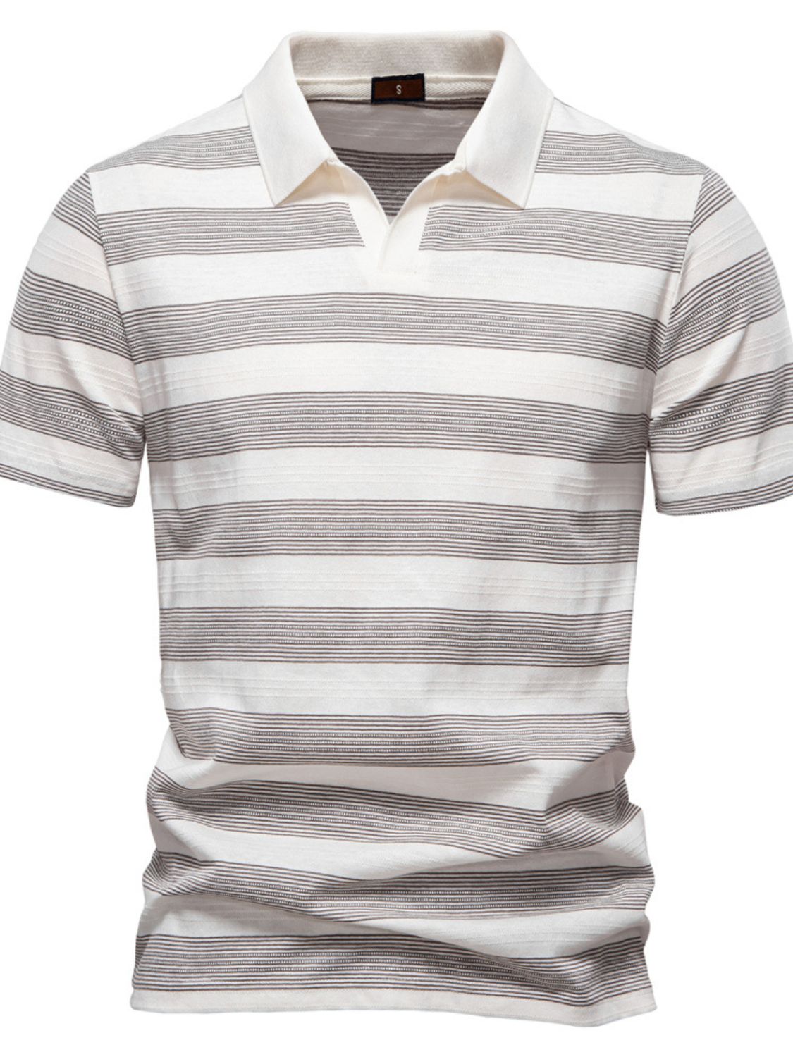 Men's Contrast Striped Short Sleeve Polo