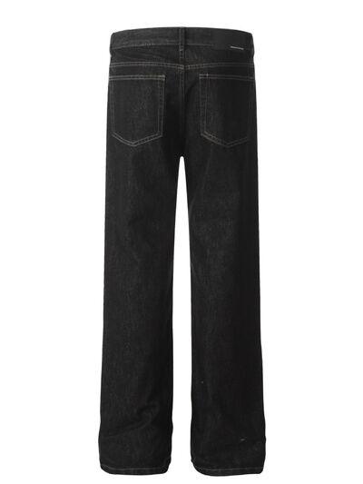 Men's Straight Leg Jeans with Pockets