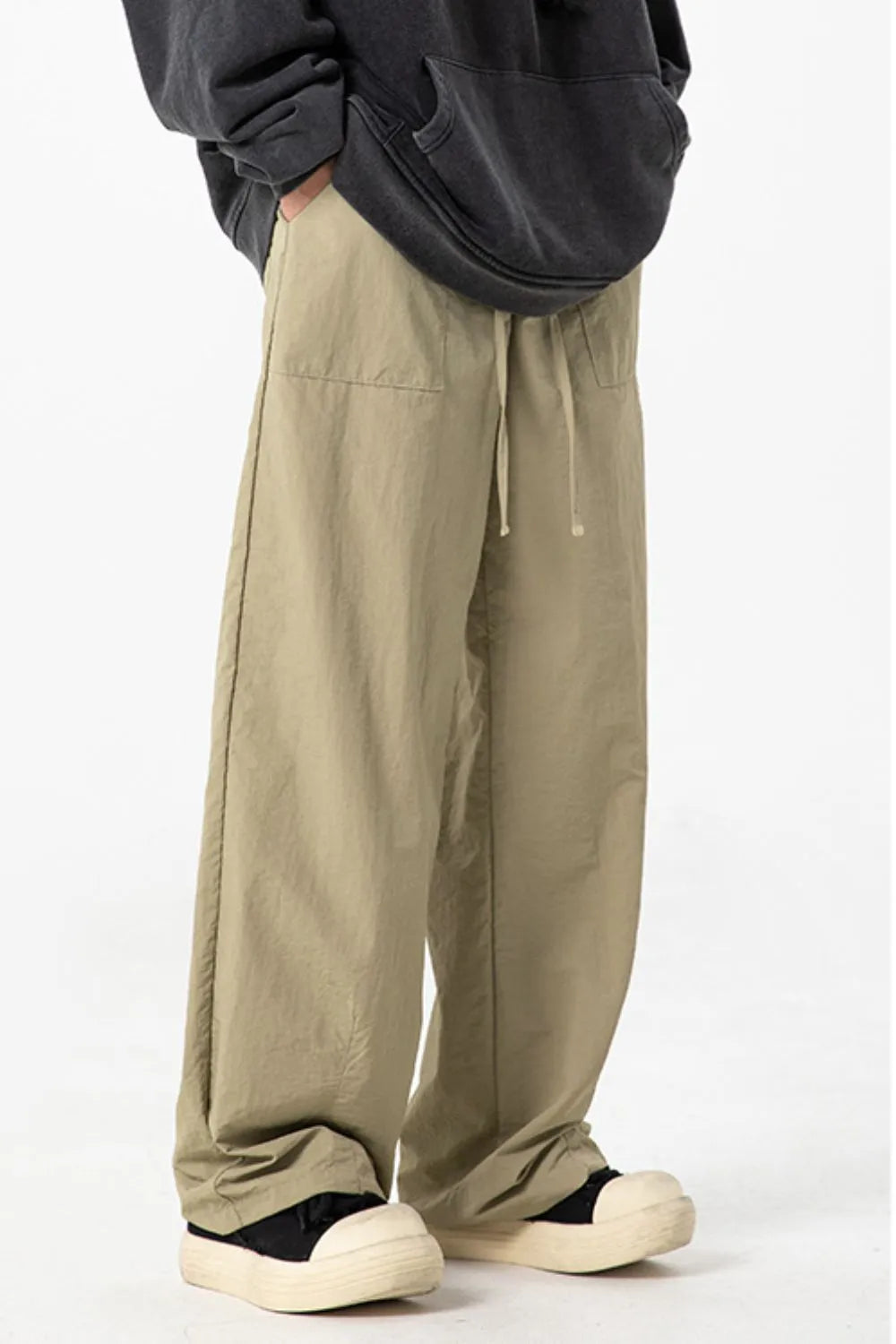 Men's Full Size Drawstring Pants with Pockets Plus Size