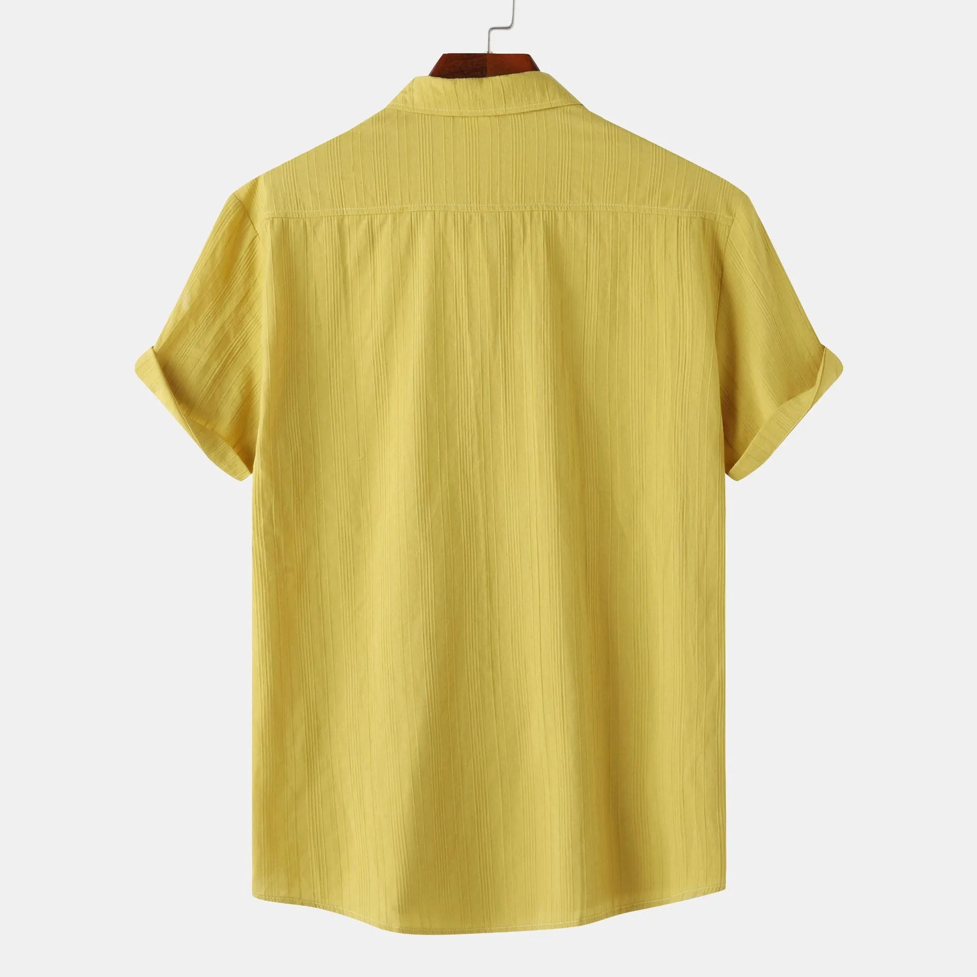 Men's Short Sleeve Button Down Shirt with Chest Pocket