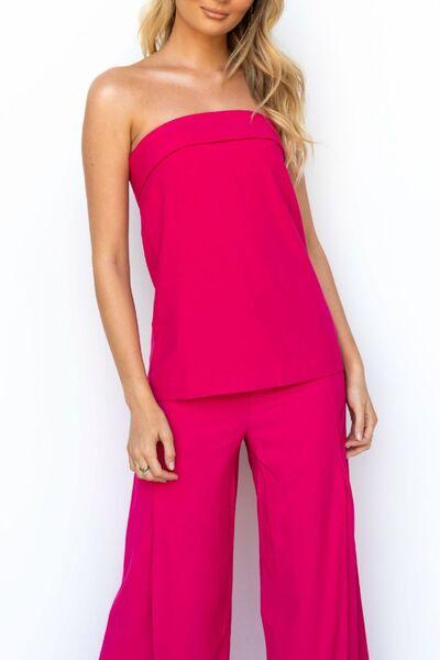 Tube Top and Wide Leg Pants Set - Clothes For Her Online Store