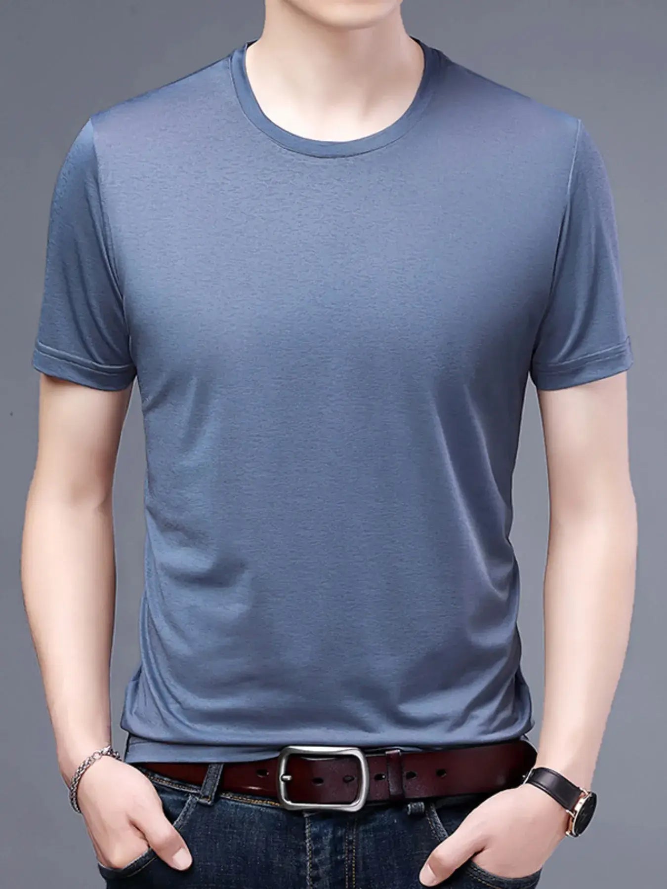 Men's Plus Size Classic Crew Neck Basic T-Shirt