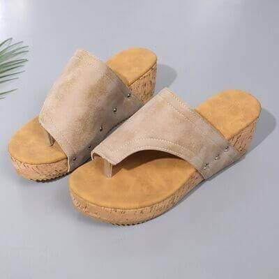 PU Leather Wedge Sandals - Clothes For Her Online Store