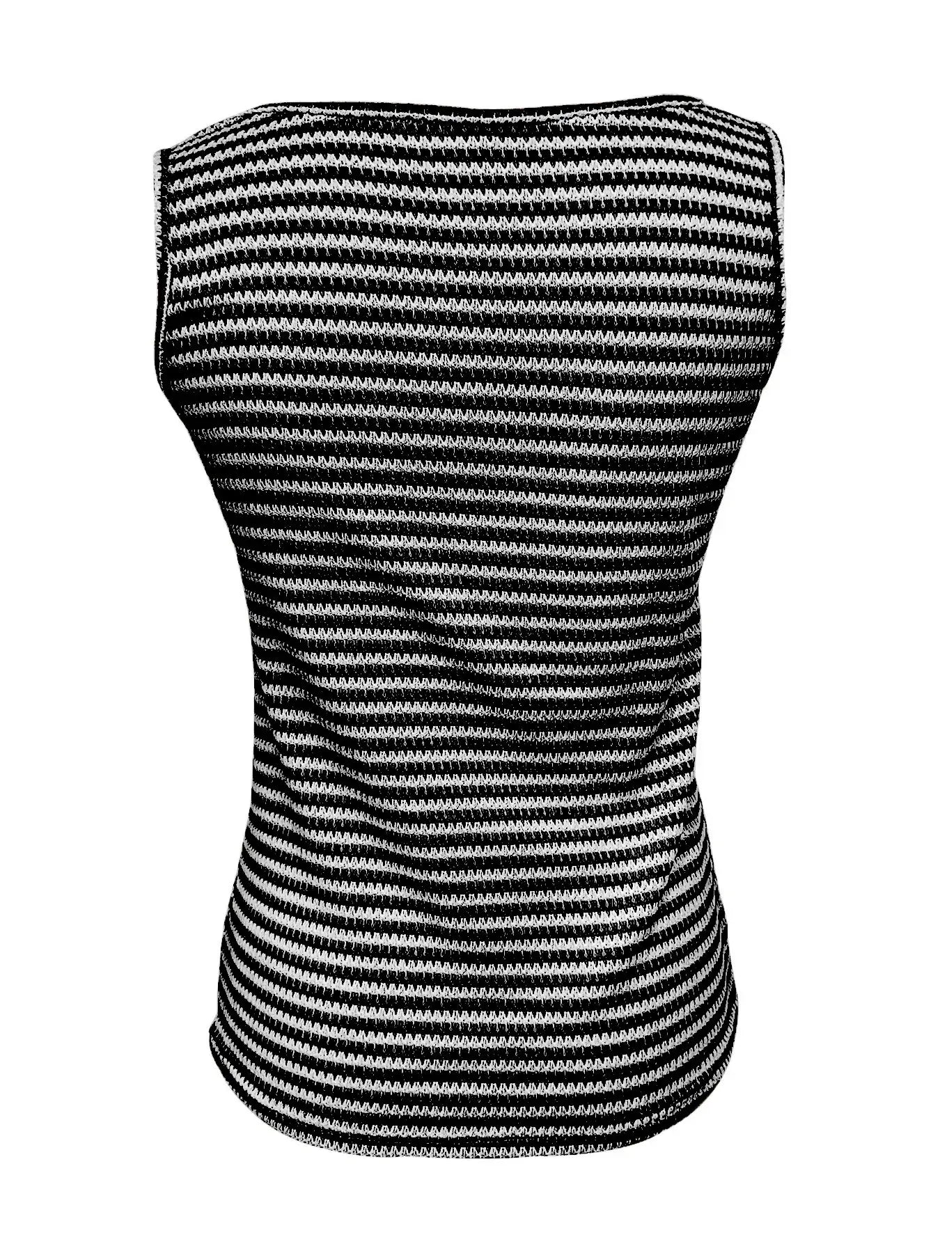 Striped Button Front Knit Tank Top