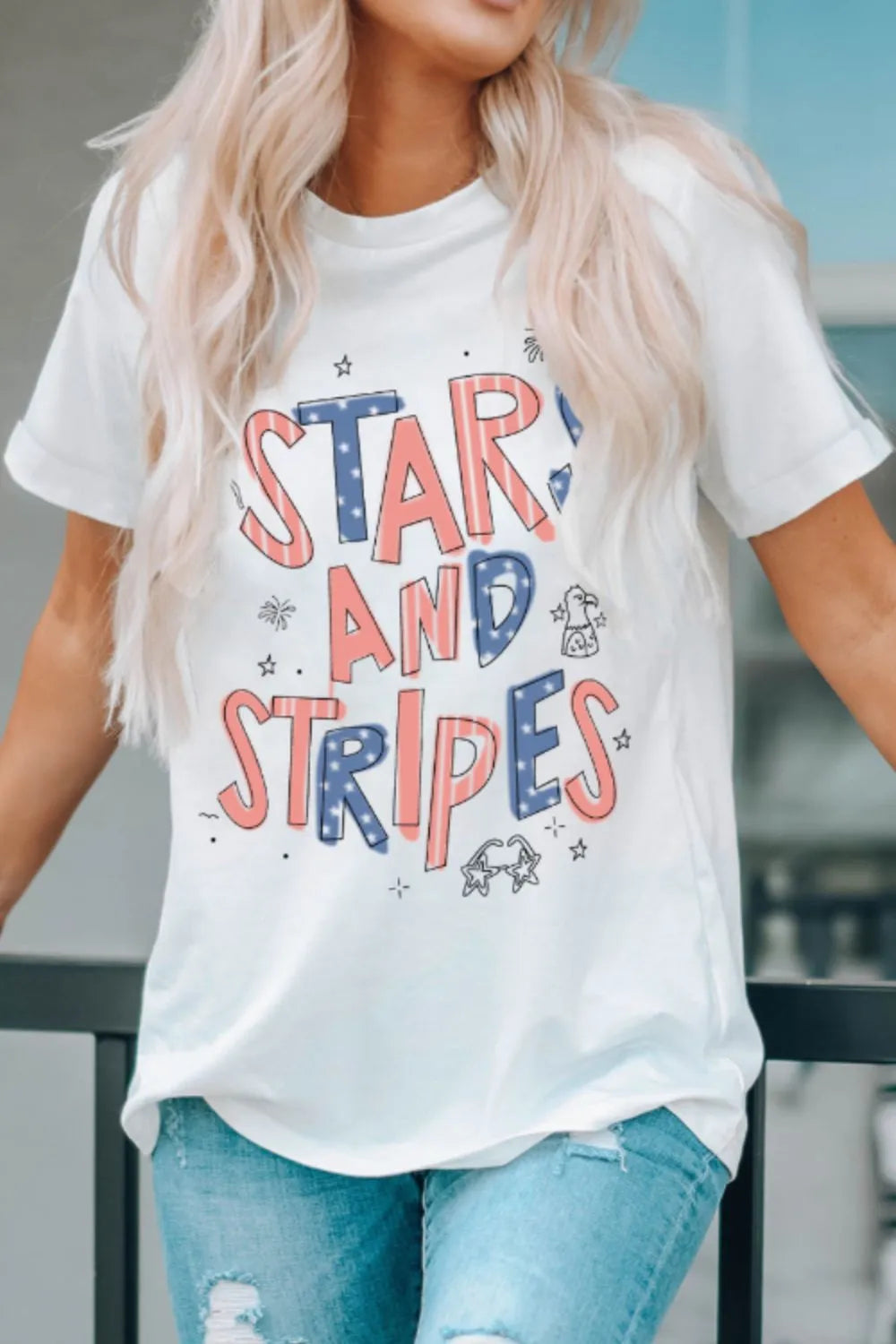 Stars and Stripes Patriotic Graphic T-Shirt