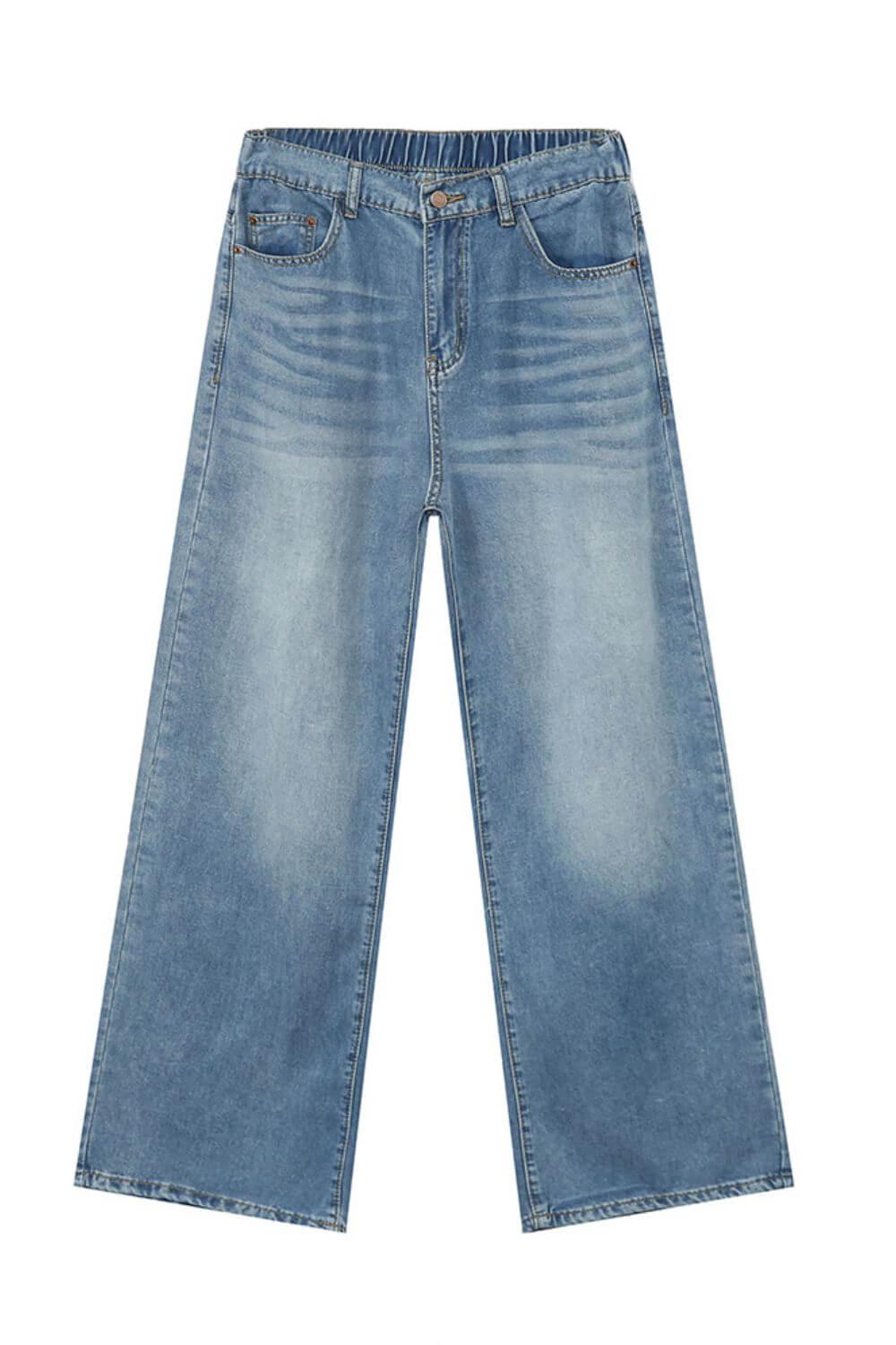 Men's Washed Straight Jeans