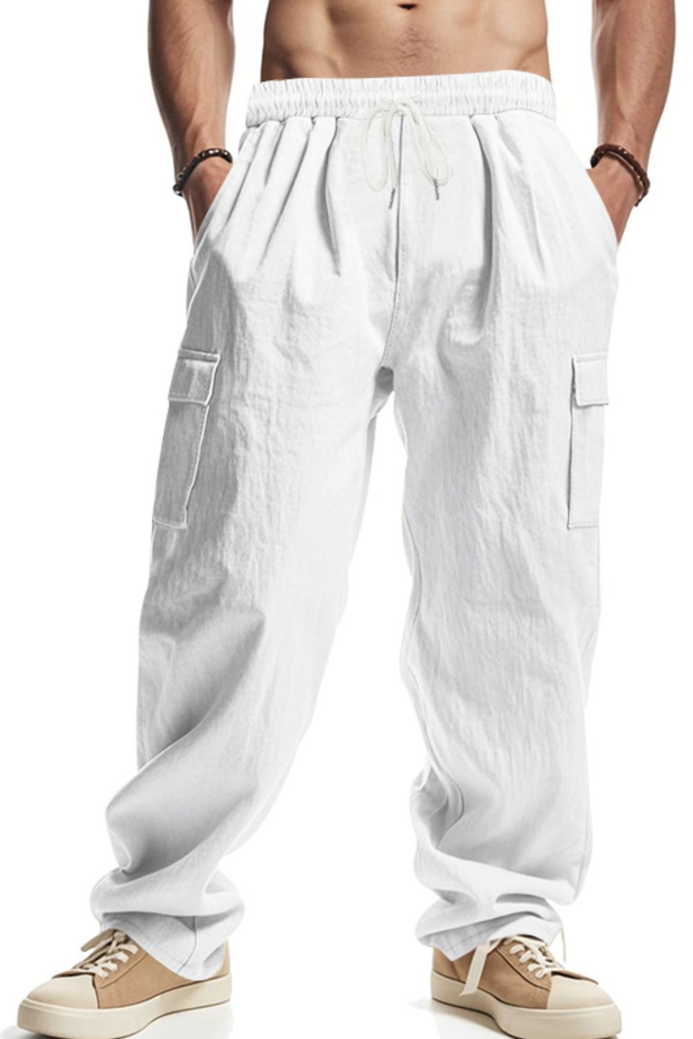 Men's Full Size Drawstring Pants with Pockets Plus Size - Clothes For Her Online Store
