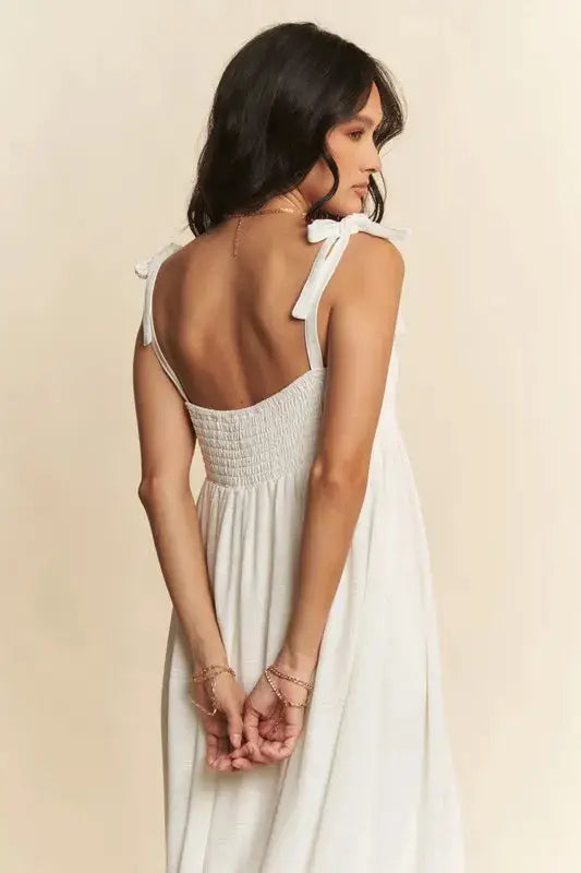Davi & Dani Smocked Sleeveless Maxi Cami Dress - Clothes For Her Online Store