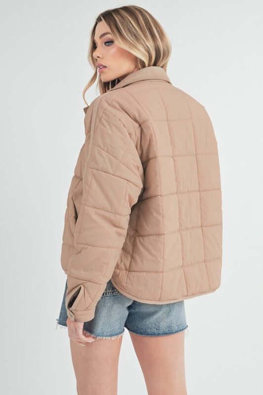 Aemi + Co Quilted Zip Up Puffer Jacket