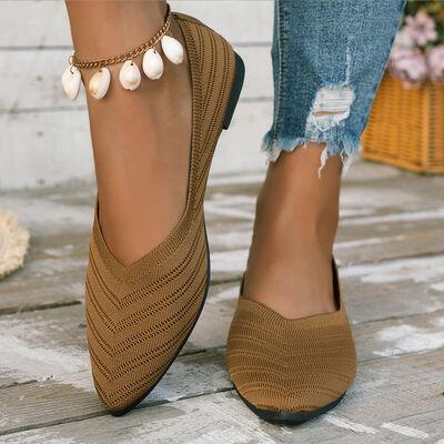 Mesh Point Toe Solid Color Slip-Ons - Clothes For Her Online Store