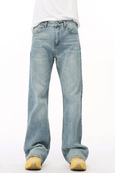 Washed High Rise Bootcut Jeans