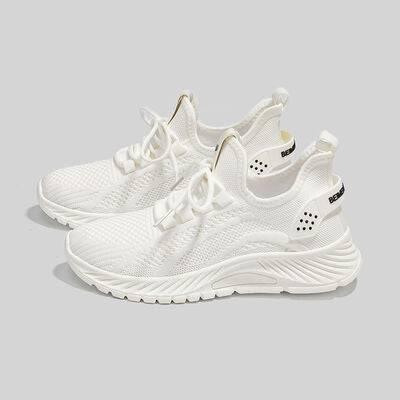 Mesh Lace-Up Platform Athletic Shoes - Clothes For Her Online Store