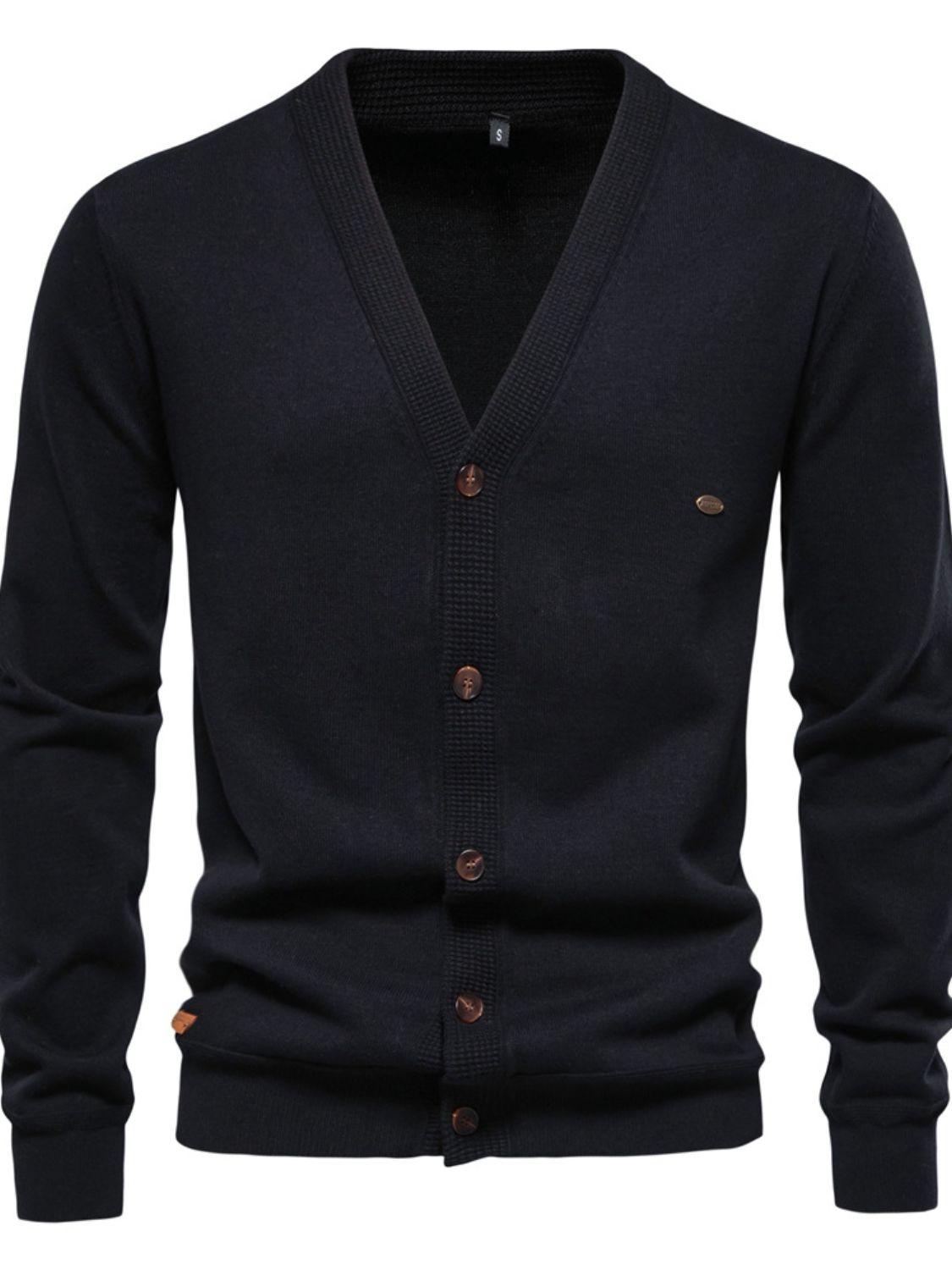 Men's Button Down V-Neck Cardigan - Clothes For Her Online Store
