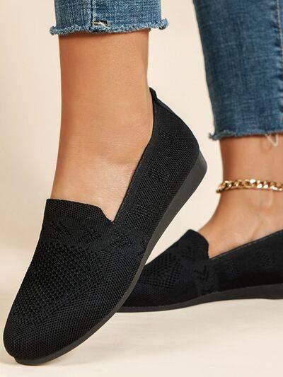 Mesh Round Toe Flat Slip-Ons