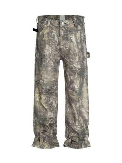 Men's Twig Camouflage Distressed Jeans