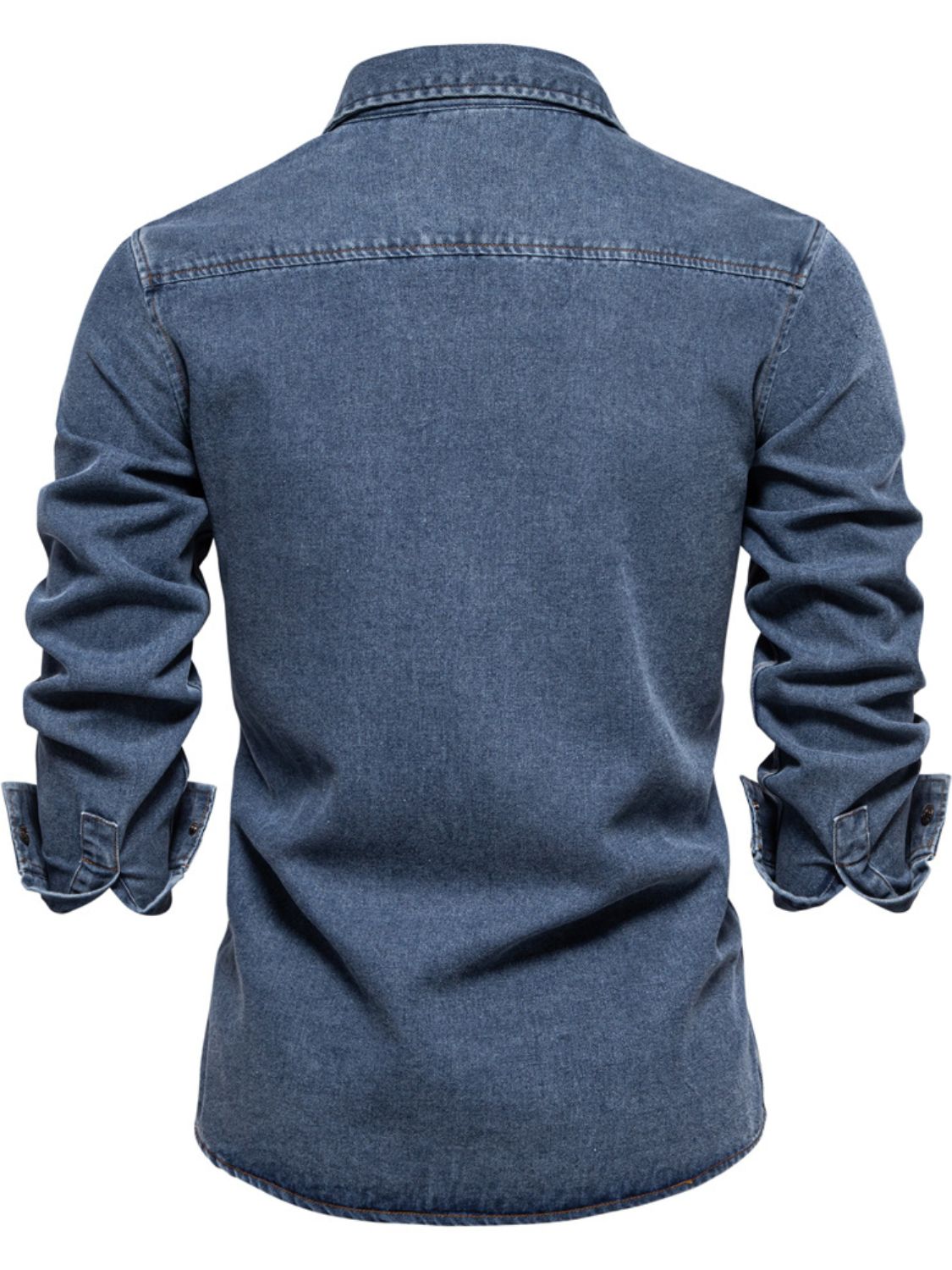 Men's Snap Down Long Sleeve Denim Shirt - Clothes For Her Online Store