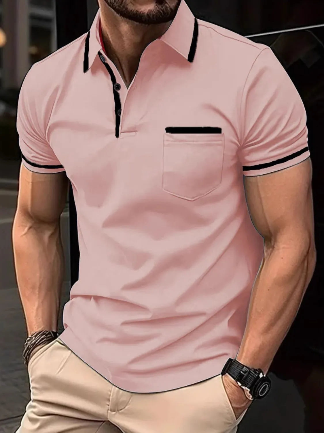 Men's Full Size Collared Neck Short Sleeve Polo Plus Size