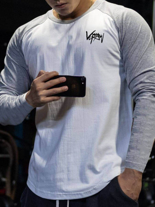 Men's Plus Size Round Neck Long Sleeve T-Shirt