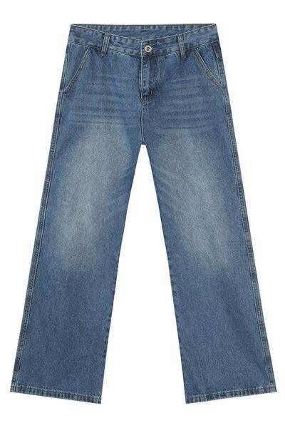 Mid Rise Jeans with Pockets - Clothes For Her Online Store