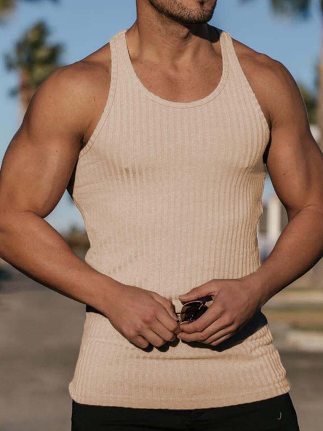 Men's Plus Size Round Neck Tank