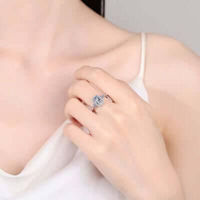 1 Carat Moissanite 925 Sterling Silver Ring - Clothes For Her Online Store