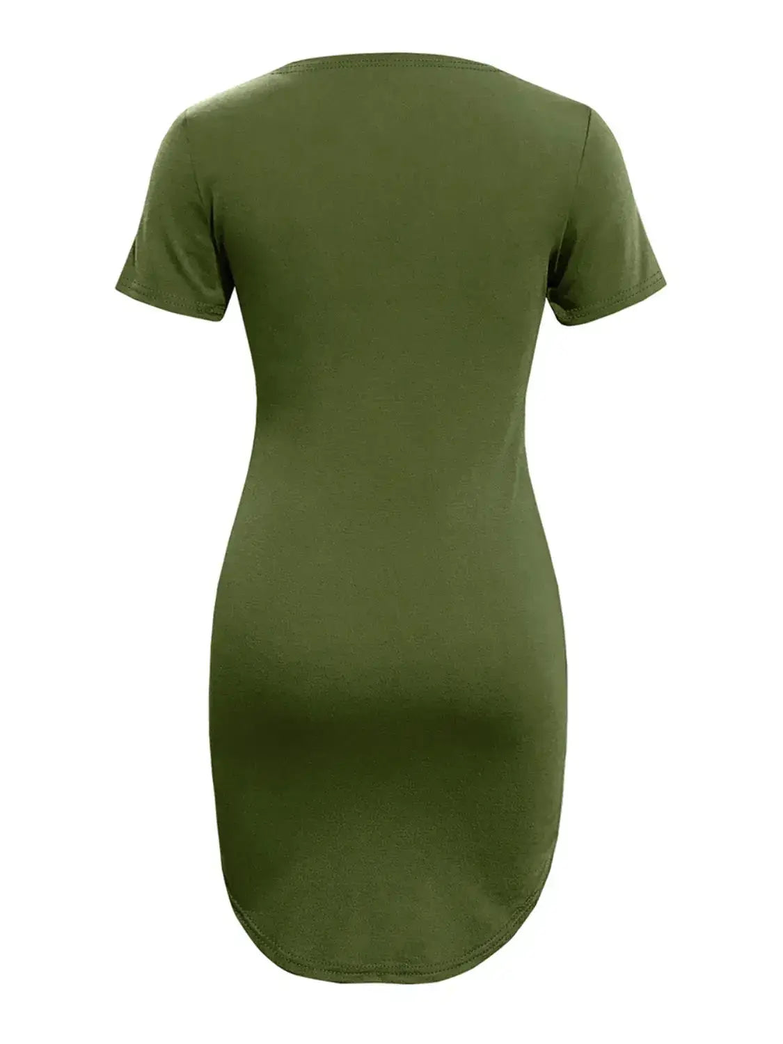Round Neck Short Sleeve Mini Tee Dress