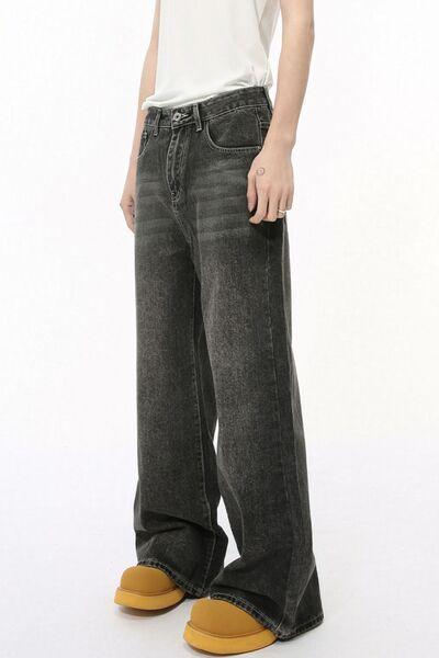 Wide Leg Men's Jeans with Pockets