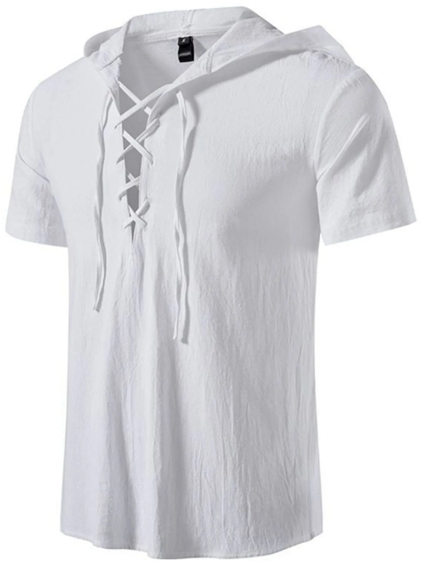 Men's Full Size Casual Lace-Up Hooded Top Plus Size