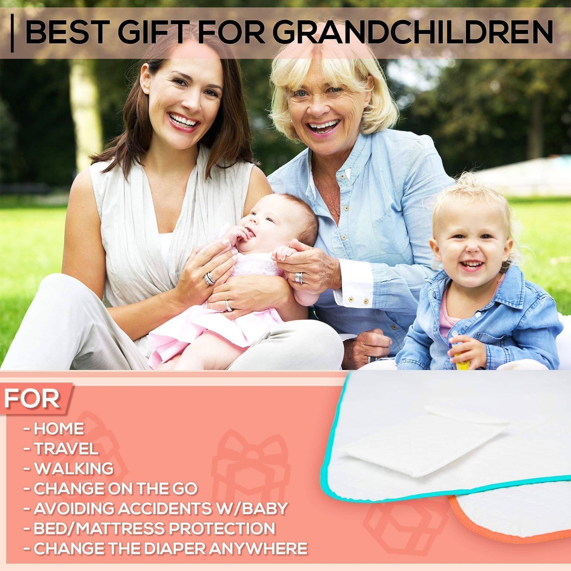 Portable Changing Pad Large Size 25.5”x31.5” Pack of 2 Vinyl Waterproof - Clothes For Her Online Store