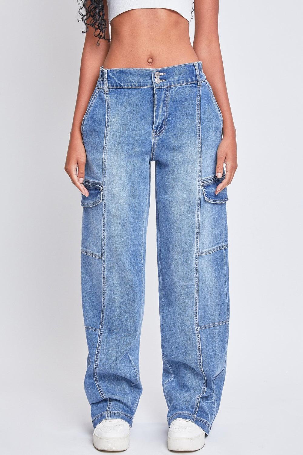 YMI Jeanswear High-Rise Straight Cargo Jeans - Clothes For Her Online Store