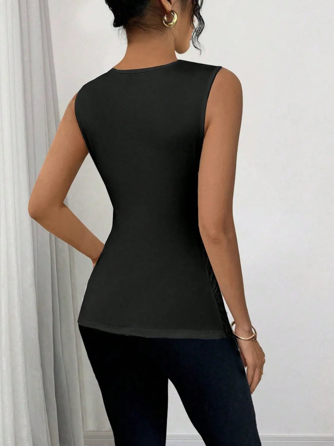 Asymmetrical Solid Color Tank