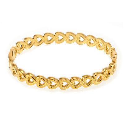 18K Gold-Plated Stainless Steel Heart Bracelet