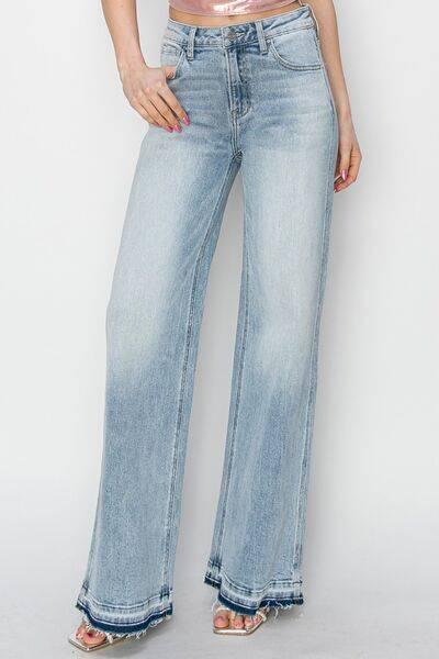 Risen Full Size High Rise Wide Leg Jeans - Clothes For Her Online Store