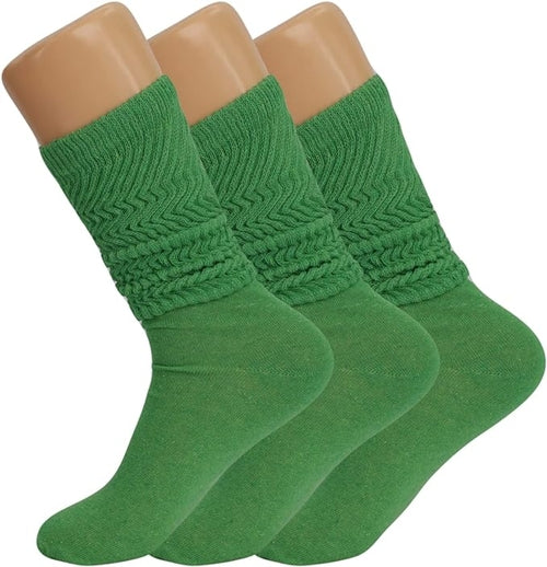 Women's Slouch Knee High Socks, 3 Pairs, Size 9-11, Soft and