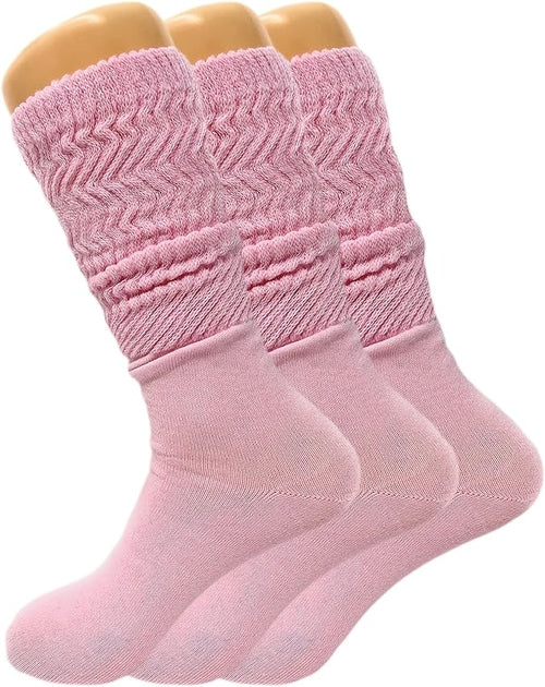 Women's Slouch Knee High Socks, 3 Pairs, Size 9-11, Soft and