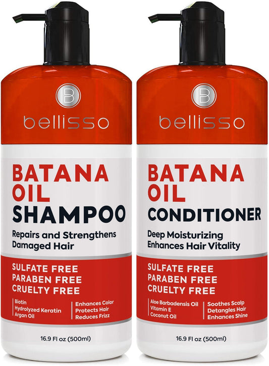 Batana Oil Shampoo and Conditioner Set Thickening Hair Products for Women and